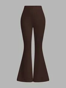 SHEIN PETITE 3 条装 合身腰部松紧带 弹力腰部喇叭裤套装 紧身女式长裤 - 彩色 - 查看 7