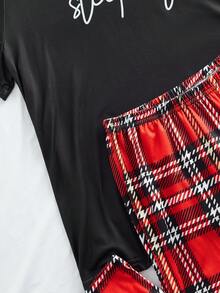 SHEIN Women's Casual Fashion Pajama Set, Summer - Multicolor - View 3