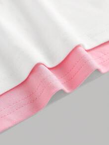 SHEIN Girlism 2pcs/Set Tween Girls' Crew Neck Fitted Basic Casual Long Sleeve T-Shirts - Watermelon Pink - View 4