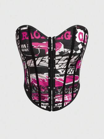 Top bandeau à motif lettre mode femme, été