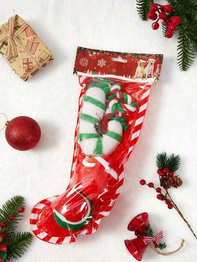 PETSIN Christmas Pet Holiday Gift Bag Toy Set Suitable For Small And Medium-Sized Dogs Including Chew Toys, Squeaking Toys