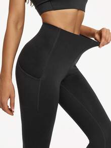 GLOWMODE 24" Quần skinny Pilates Xà cạp Điêu khắc Mông Hình chữ M Đường may Yoga Quần tất Với Hai bên Túi - màu đen - Xem 6