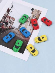 4个装创意卡通汽车造型橡皮擦干净柔软易擦除可拆卸儿童橡皮擦文具奖品小学生开学 - 彩色 - 查看 6