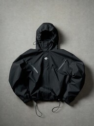 PAVTROS Men Casual Black Techwear Rain Y2k Style Long Sleeve Jacket,Outdoor Windbreaker, Parka,Baggy,Winter Jacket,Streetwear, Fall