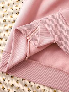 Tween Girl Grey Solid Color Hooded Sweatshirt Autumn Winter Clothes For Girl - Baby Pink - View 7