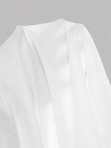 SHEIN Girlism Set de 3 camisetas de manga larga con cuello redondo y fruncido de unicolor para adolescentes - Multicolor - Ver 11