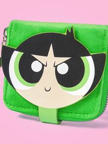 THE POWERPUFF GIRLS X SHEIN A Blue Plush Five-Pointed Star Pull Tab Fashion Cute Portable Change Purse - Green - View 4