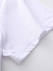 Franclia 女式常规花卉印花短袖圆领T恤 - 白色 - 查看 4