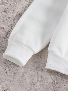 SHEIN Girls Brooklyn Print Thermal Lined Crew Neck Long Sleeve Sweatshirt Set - Multicolor - View 7