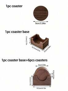 4 pièces/3 pièces/2 pièces/1 pièce Dessous de verre en noyer noir, 1 set de dessous de verre en bois, dessous de verre ronds en hêtre jaune, set de dessous de verre en bois de hêtre, tapis pour tasses à café, décoration de table à manger, décoration de table de cuisine et de salon, dessous de verre isolants contre la chaleur - couleur noyer - Voir 3