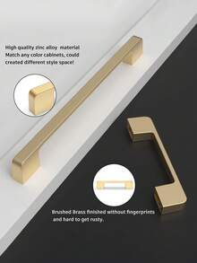 1 pieza Manija de gabinete de cocina de aleación de aluminio moderno color dorado, manija de cajón, tirador de puerta de armario, herraje de muebles - Dorado - Ver 8