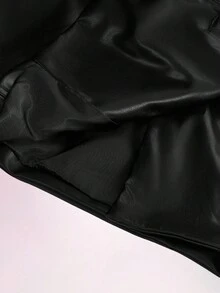 Amplova Y2K Plus Size Black Lightweight Long Sleeves Jackets Valentine Winter - Black - View 6