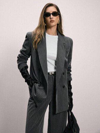 ATUI Studio Oversized, locker sitzende Blazer Anzug mit Langarm, super großer Kragen Lässig Anzug, eleganter professioneller Business Lässig Resort Anzug für Herbst/Winter, Neuankömmling für Arbeit, Büro, Date, Schule, Hochzeitsgast, Weihnachten, süße tägliche intelligente angepasste Kapselgarderobe