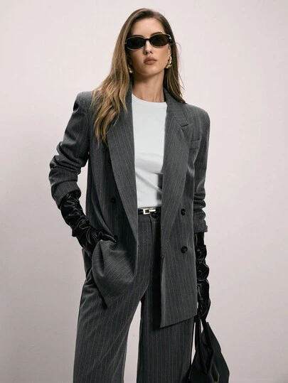 ATUI Studio Blazer suelto y holgado de manga larga, traje casual con solapa extra grande, elegante y profesional para uso casual, resort, otoño/invierno, nuevo lanzamiento para trabajo, oficina, citas, escuela, invitado de boda, Navidad, atuendo inteligente y lindo para el día a día