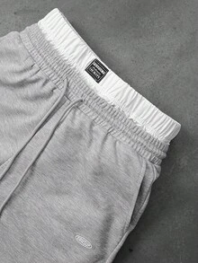 PAVTROS Men's Letter Print Drawstring Hooded Sweatshirt And Sweatpants Casual Suit Men 2 Pieces Set Hoodie Set Men Sweatsuit Set Hoodie And Pants 2 Pieces Set Men Street, Fall Clothes - Grey - View 5