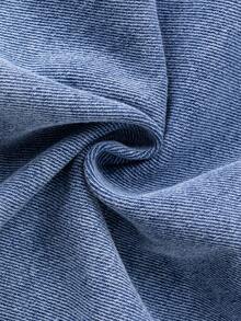 SHEIN 青少年男孩时尚休闲 Y2K 复古酷炫街头返校学院风蓝色牛仔灰色针织连帽宽松长袖牛仔外套，适合青少年男孩日常穿着，柔软舒适，也适合青少年男孩秋冬季派对、节日和街头服饰以及校园服装。