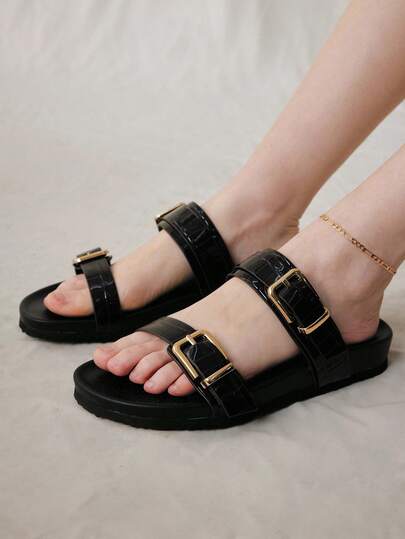 Solecia 女士时尚棕色露趾休闲系带舒适平底凉鞋，适合春夏季度假