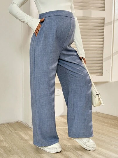 SHEIN 孕妇休闲高腰裤，通勤百搭