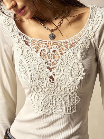 Bohemela 1 件女式休闲纯色针织长袖修身 T 恤