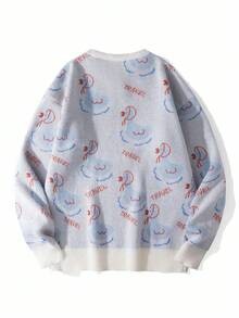 Manfinity Roghcode Men's Casual Everyday Cartoon Pattern Crew Neck Sweater, Autumn/Winter - Multicolor - View 3