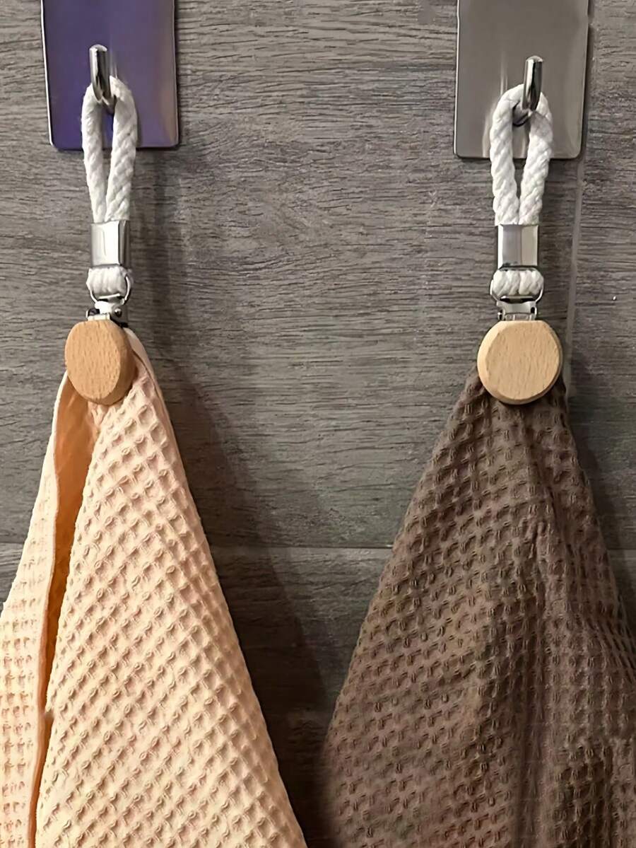 2 pièces Pinces à serviette, Pinces à serviette tressées, Pinces de rangement de salle de bain, Pinces crochets multifonctions pour chaussettes, serviettes, pinces de rangement ménager.