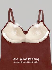 GLOWMODE Seamless Bustier Tummy Control Adjustable Bodycon Slip Dress Light Support Low Impact Daily Casual - Brown - View 4