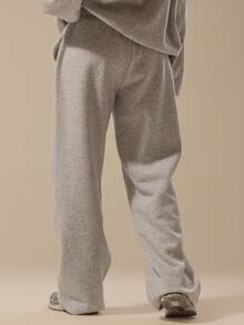 MUSERA ESSENTIALS 阔腿弹力腰慢跑裤 日常休闲基础款运动裤 家居裤 - 淺灰色 - 查看 4