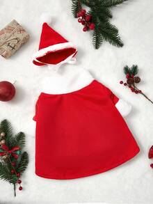 PETSIN Christmas Pet Cosplay Santa Claus Costume - Pet Doing Funny Upright Pose - Red - View 5