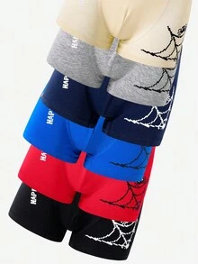 6件装男童舒适棉质蜘蛛印花三角裤 - 彩色 - 查看 7