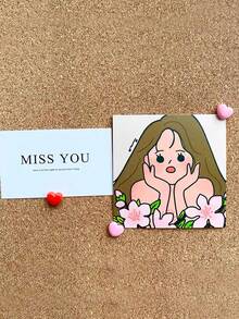 50 个心形图钉，适合学校办公室使用，可爱的装饰图钉，用于软木公告板图片悬挂 - 彩色 - 查看 6