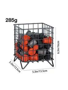 1pc Fashionable Iron Art Storage Basket For Coffee Pods, Concentrated Liquid, Books, Tape, Snacks, Desk Organizer Valentine's Day, Valentines Wedding, Birthday,Storage Organizer,Kitchen Organiser,Shelf,Kitchen Organization And Storage,Kitchen Accessories,Closet Organization And Storage,Storage Box,Shelves,Makeup Organizer,Shelf,Back-To-School Season - Silver - View 4