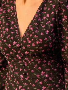 lacRébo Váy midi in hoa cổ chữ V sâu, tay dài và eo ôm sát - Trang phục mùa thu cho nữ - Trang phục mùa thu - Trang phục mùa thu cho nữ - Mùa thu đông - Nhiều màu - Xem 6