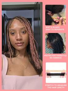 SMART&MATCH Afro Kinky Bulk Human Hair Black And Pink Bulk Braiding Hair Extension For Mini Twists Locs Crochet Human Hair Extensions For Knotless Braids Halloween