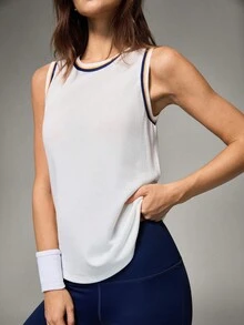 Hanevo Women's Autumn/Winter Bestselling Colorblock Striped Casual Sports Tank Top - Multicolor - View 4