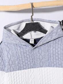 SHEIN Bộ 2 chiếc áo hoodie và quần jogger rộng rãi thoải mái cho bé trai/trẻ vị thành niên - Nhiều màu - Xem 7