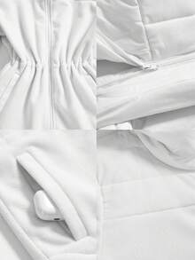 GLOWMODE Thin Polar Fleece Hooded Jacket Warm Fall Winter - White - View 8