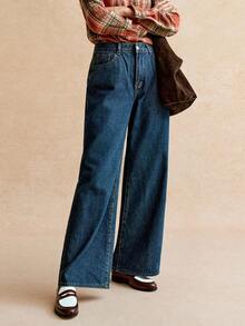 Écloséra Loose Fit Denim Jeans, Fashionable For Summer - Medium Wash - View 5