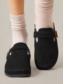 Solecia New Thick Sole Crossband Retro Buckle Women Holiday Casual Slip-On Sandals For Christmas - Black - View 9