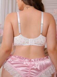 PetitDoll PetitDoll 1pc Plus Size Ditsy Floral Underwire Bra, Lift