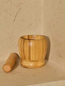 Cirelle 1套組合木製研缽及杵，竹製鱷梨碗殼蒜磨辣椒研磨機剁碎器研磨杵，混合廚房工具，廚房用品，食品，烹飪，調味，香料，辣椒，大蒜，鹽，整理盒，派對，客廳裝飾