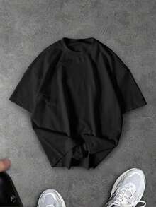 Sport MetroGents 男式字母与骷髅图案圆领短袖运动T恤 - 黑色 - 查看 2