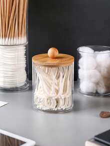 Cleaning Swab Storage Box Transparent Acrylic Material, Suitable For Dresser Storage, Bathroom Storage, Desk Storage, Etc - Multicolor - View 3