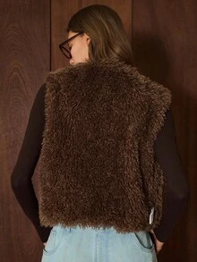 Easelle 女士双面无袖夹棉大衣，休闲百搭，秋冬