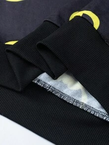 BATMAN X SHEIN 男式全印花长袖连帽卫衣