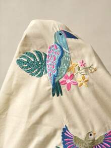 Bohemela 女士休闲条纹拼布短袖宽松衬衫 - 綠色 - 查看 8