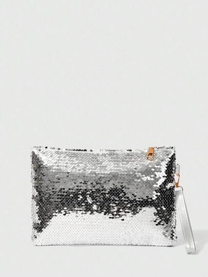 新款女士繡花閃閃發亮化妝包,時尚ins旅行收納袋,精美大容量便攜式化妝品袋,批發閃閃發亮的手拿包大容量款