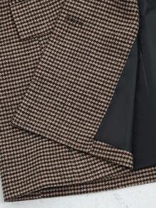 Aveloria Modichic 大码女式千鸟格翻领西装外套，纽扣设计，外观时尚，复古而优雅，适合工作、通勤和商务会议 - 彩色 - 查看 6