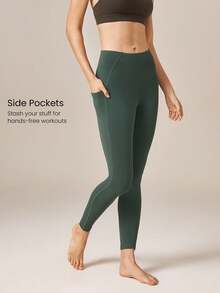 GLOWMODE 26 英寸羊毛 Rest & Refresh 高腰健身紧身裤，带侧袋，秋冬款 - 霧石 - 查看 4