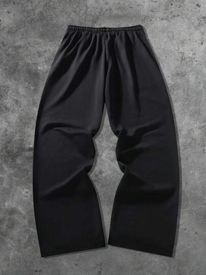 Street Life Pantalones de chándal rectos con adornos de strass con estilo callejero estadounidense para hombres