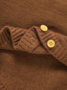 SHEIN 1pc Blue Infant Bodysuit, Cute Puppy Jacquard Pattern, Round Neck Long Sleeve Baby Sweater Romper Brown Baby Clothes Goose Baby Outfit Woodland Baby Clothes Dachshund Baby Clothes Baby Boy Knitted Outfits Baby Knit Jumpsuit Baby Overalls Neutral Baby Clothes Baby Knit Jumpsuit Baby Sweater Romper Newborn Knitted Romper - Coffee Brown - View 6